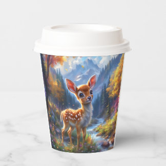 Adorable Baby Deer in an Enchanted Forest Paper Cups