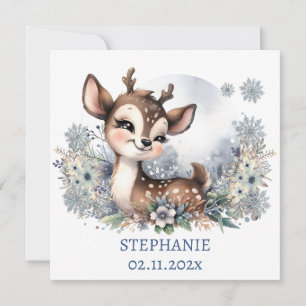 Adorable Baby deer winter themed Personalized  Invitation
