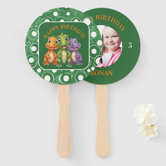 Adorable Baby Dinosaur's Party Hand Fan