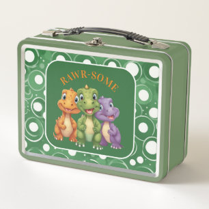 Adorable Baby Dinosaur's Party Metal Lunch Box