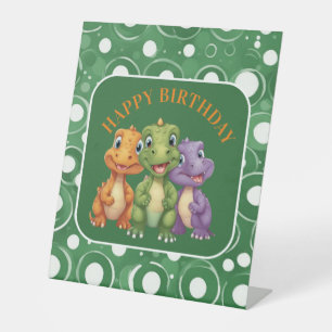Adorable Baby Dinosaur's Party Pedestal Sign
