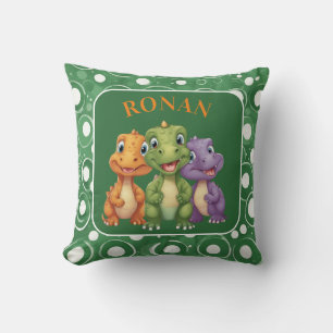 Adorable Baby Dinosaur's Party Throw Pillow