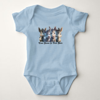 Adorable Baby Donkey Farm Animals Personalized Bodysuit