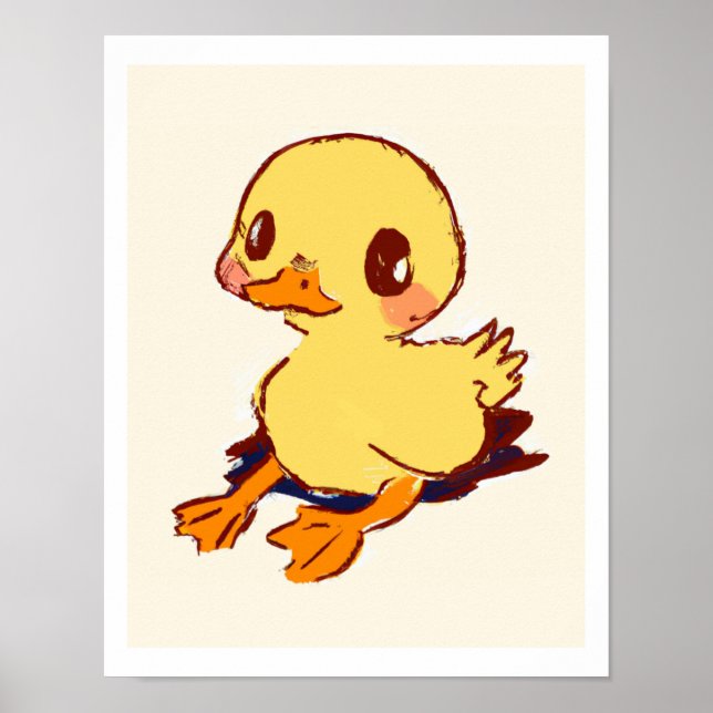 Adorable Baby Duckling Print For Nursery (Front)