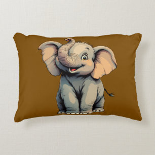Adorable Baby Elephant Accent Pillow