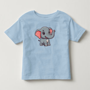 Adorable Baby Elephant Cartoon Toddler T-shirt