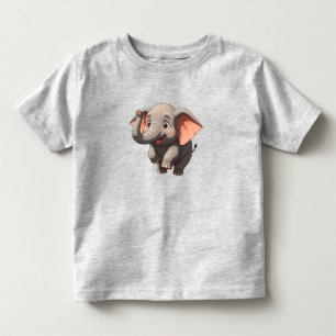 Adorable Baby Elephant Cartoon Toddler T-shirt
