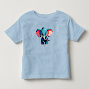 Adorable Baby Elephant Cartoon Toddler T-shirt
