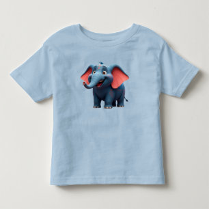 Adorable Baby Elephant Cartoon Toddler T-shirt
