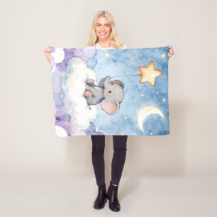 Adorable baby elephant snuggle blanket