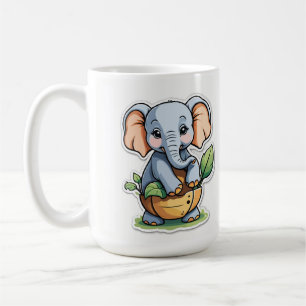 Adorable Baby Elephant Sticker - Cute Safari Coffee Mug