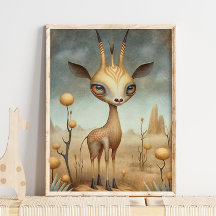 Adorable Baby Gazelle Wall Art | Nursery Print