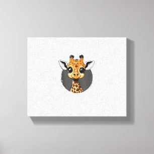 Adorable Baby Giraffe Illustration Canvas Print