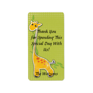adorable baby giraffe party merci étiquette