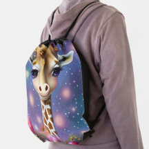 Adorable Baby Giraffe with Holly and Glitter