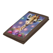 Adorable Baby Giraffe with Holly and Glitter