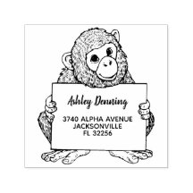 Adorable Baby Gorilla Holding Return Address