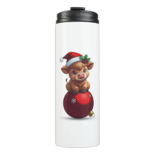 adorable baby highland cow sitting thermal tumbler
