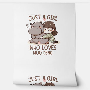 Adorable Baby Hippo, Jus A Girl Who Loves Moo Deng Wallpaper