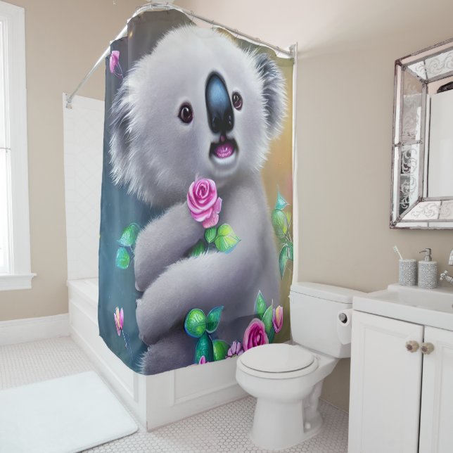 Adorable Baby Koala Bear with Flowers (In Situ)