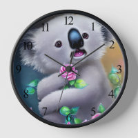 Adorable Baby Koala Bear with Flowers