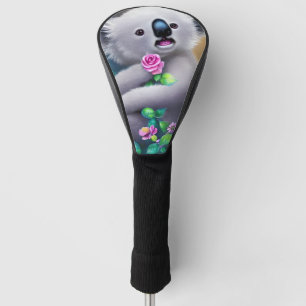 Adorable Baby Koala Bear with Flowers Golf Head Cover