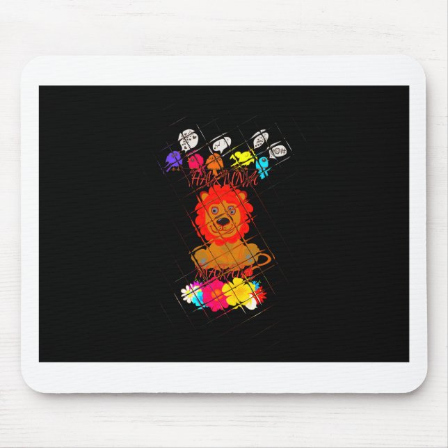 Adorable Baby Lion Art Design Motif Mouse Pad (Front)