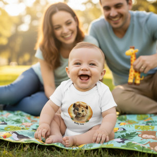 Adorable Baby Lion Cub "Baby Leo" Personalized Bodysuit