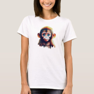 Adorable Baby Monkey in a Forest Setting  T-Shirt