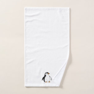 Adorable Baby Penguin Subtle Winter Art Bath Set