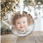 Adorable Baby Photo | Baby's First Christmas Ornament<br><div class="desc">Add your little son or daughter's photo to this Baby's First Christmas ornament. Personalize the text on the back and put the year too! Precious keepsake.</div>