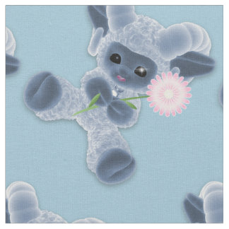 Adorable Baby Plush Toy Ram Country Blue Fabric