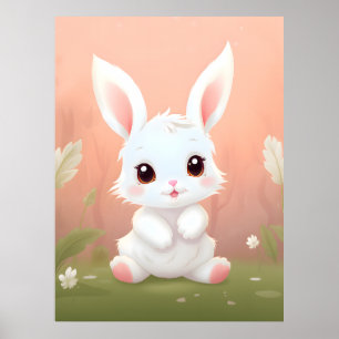Adorable Baby Rabbit kids Poster