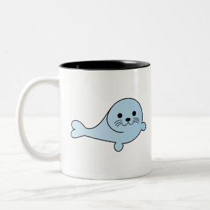 Adorable Baby Seal Two-Tone Coffee Mug