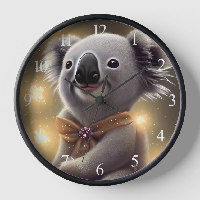 Adorable Baby Smiling Koala Bear Clock (Front)