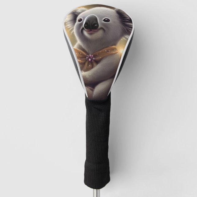 Adorable Baby Smiling Koala Bear Golf Head Cover (Front)