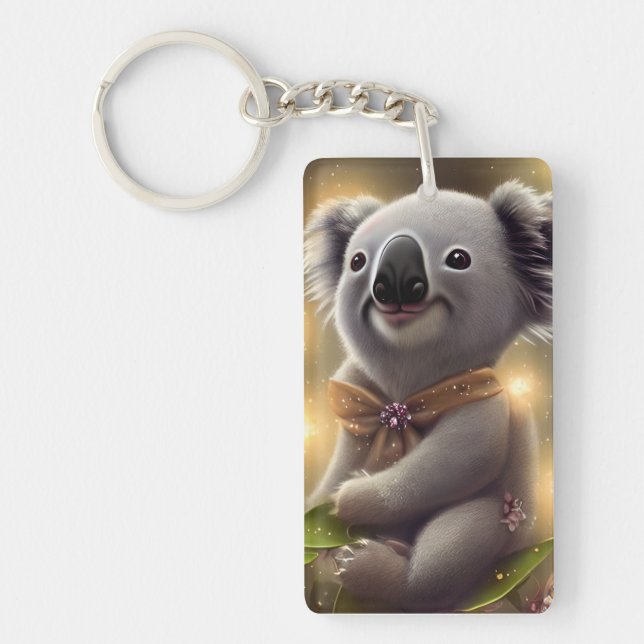 Adorable Baby Smiling Koala Bear Keychain (Front)