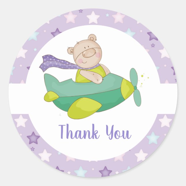 Adorable Baby Teddy Bear Classic Round Sticker (Front)