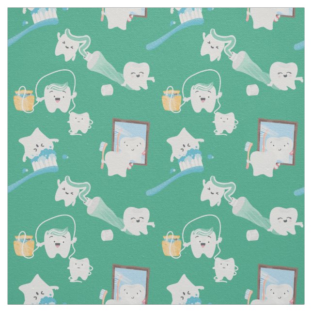 Adorable Baby Teeth Dental Office Dentist  Fabric (Swatch)