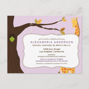 Adorable Baby Tree Baby Shower Invitation (lilac)