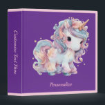 Adorable Baby Unicorn Rainbow Pastel Colors Name Binder<br><div class="desc">A sweet baby unicorn with soft pastel‑rainbow hair brings a magical, whimsical charm to this personalized binder. The gentle colors, adorable expression, and dreamy fantasy style make it perfect for kids, students, unicorn lovers, and anyone who enjoys cute, colorful designs. Ideal for school, journaling, organizing, or gifting, this binder adds...</div>