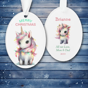 Adorable Baby Unicorn String Lights Kids Christmas Ornament
