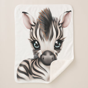 Adorable Baby Zebra Sherpa Blanket