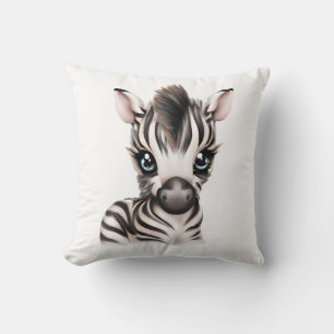 Adorable Baby Zebra Throw Pillow