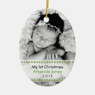 Adorable Babys First Christmas Ceramic Ornament