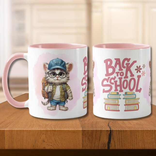 Adorable Back To School Cat Wearing Backpack Mug (Creator Uploaded)