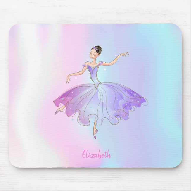 Adorable Ballerina Holographic Mouse Pad (Front)