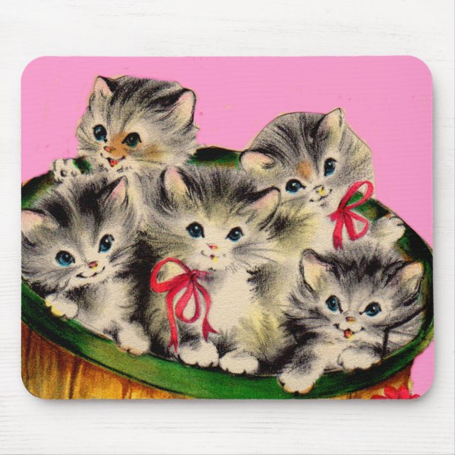 adorable basket o' kittens mouse pad (Front)