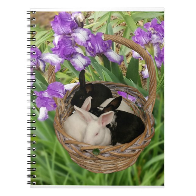 Adorable Basket of Baby Bunnies Notebook (Front)