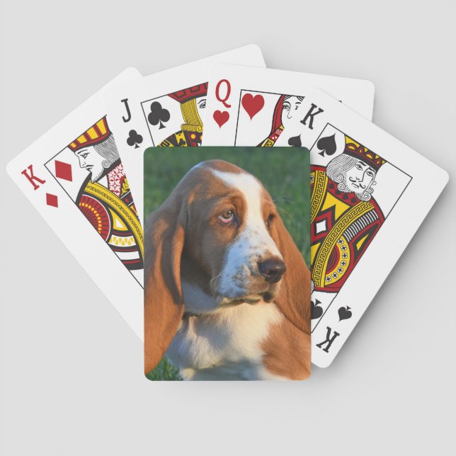 Adorable Basset Hound Puppy Playing Cards (Back)